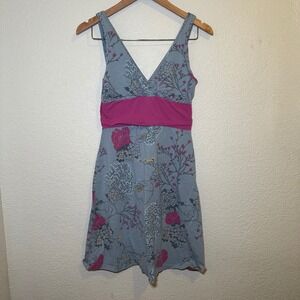 VTG Patagonia Sz S Margot Dress Pink Floral Organic Cotton Abstract Outdoor Y2K